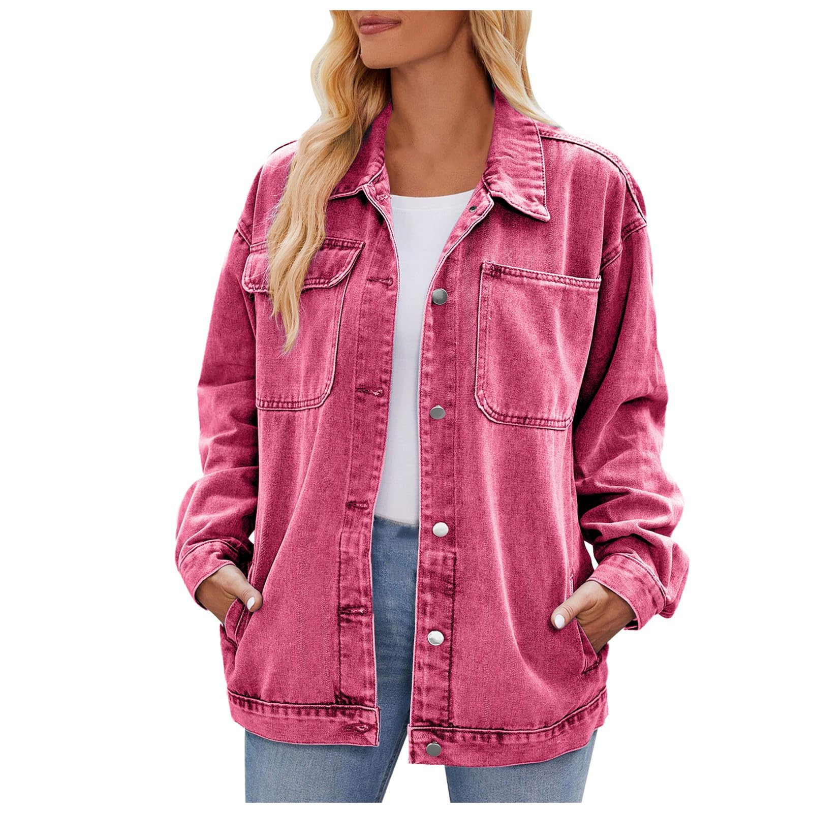 Chaqueta Vaquera Mujer Talla Grande, Cazadora De Denim Bordada Chaqueta Ligera Vaquera Manga Larga Básica Chaqueta Mezclilla Cazadora Mujer Entretiempo Chaqueta De Mujer Chaqueta De Estudiante Y2k
