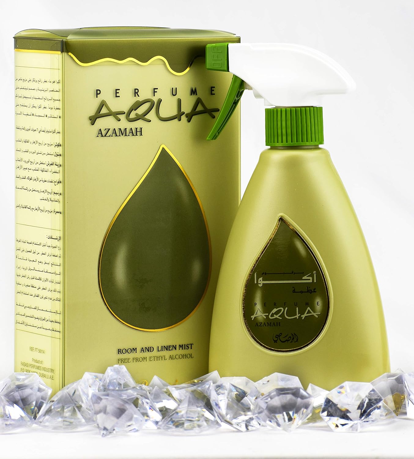 Aqua Air Fresheners - 375ml(12.7 oz) | Aromatic Essential Oil Spray | Fresh Blend of Lemon, Black Currant, Woody, Musk | Long Lasting Room Fragrance | by RASASI (Azamah)