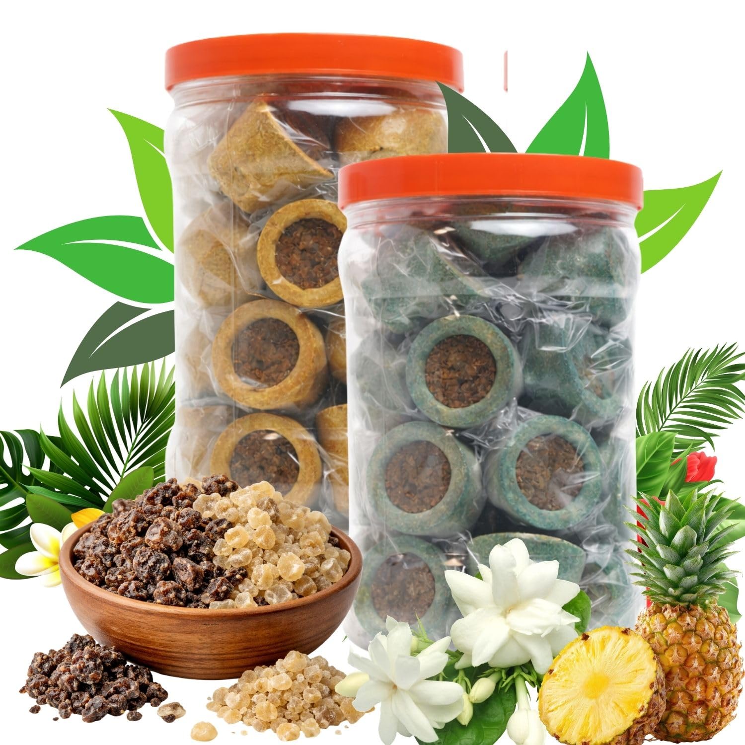 Filling Jasmine & Pineapple Sambrani Cups (30 PCS Each)| Guggle & loban Filling Sambrani Cups |Premium Sambrani Dhoop Cups for Prayer,Meditation, Festivals and Spiritual Events (Pack of 2)-image-24
