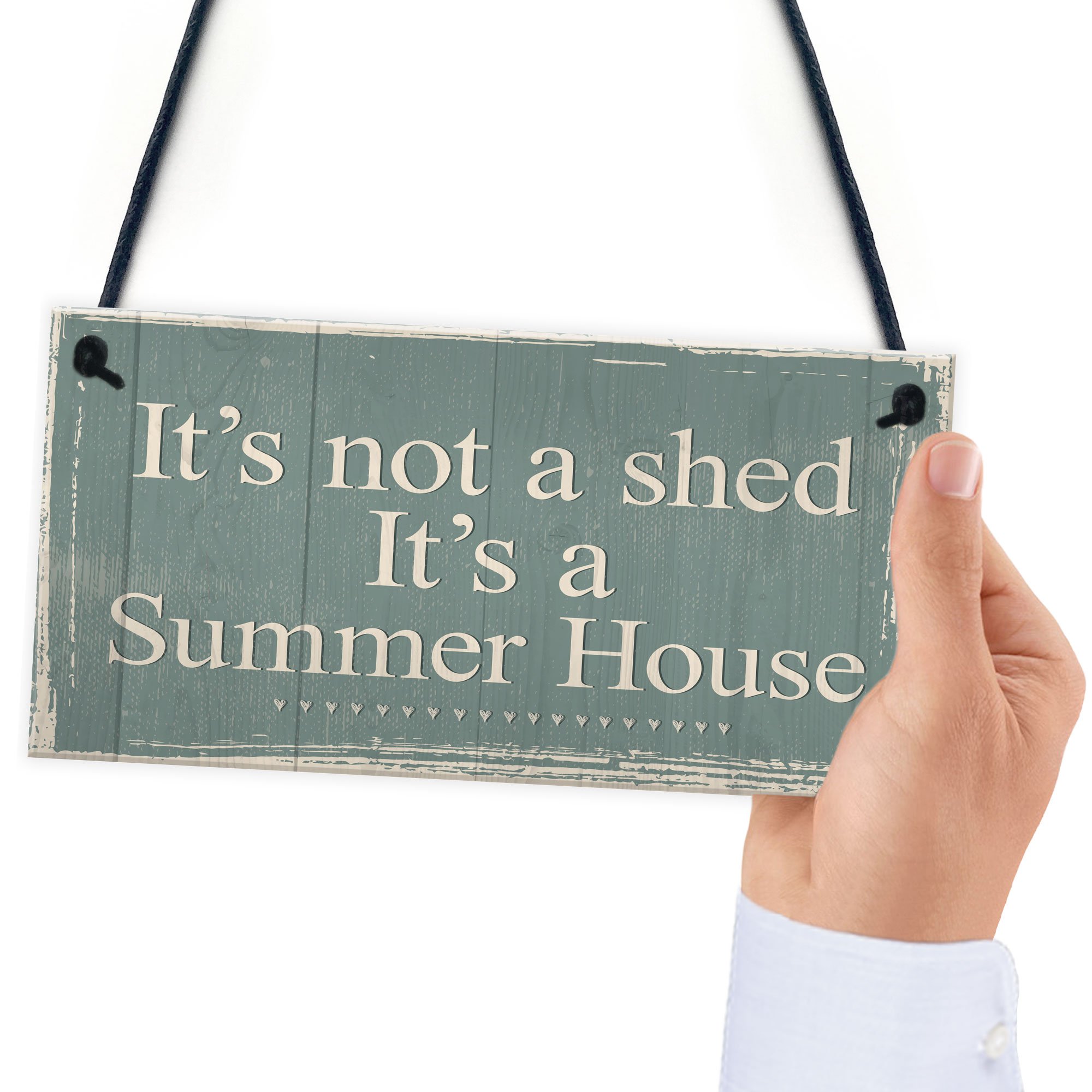 RED OCEAN Targa In Legno Shabby Chic 'What Happens In The Shed' Per Officina O Garage - 4