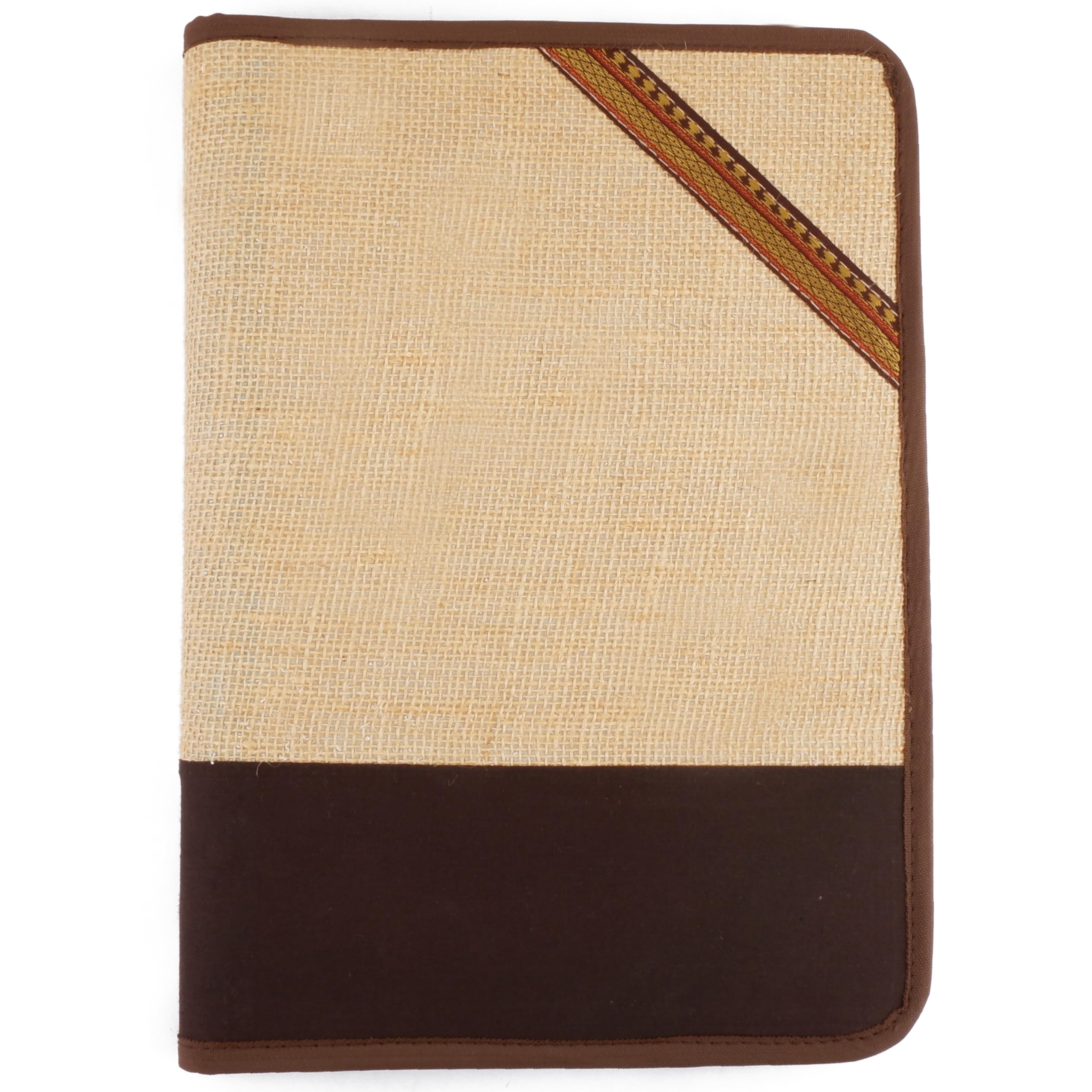 Asraw A4 Jute Professional File Folder Document Zipper Organizer for Corporate Meetings, Interview Portfolio, Certificates, Document Holder, Jute Conference File Folder (Brown)
