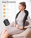 Cordless Neck and Shoulder Massager, Fathers Day Gift, 4D Shiatsu Deep Kneading with Soothing Heat, Portable for Back & Leg, Adjustable, Rechargeable - Gift for Dad, Mom, Friends