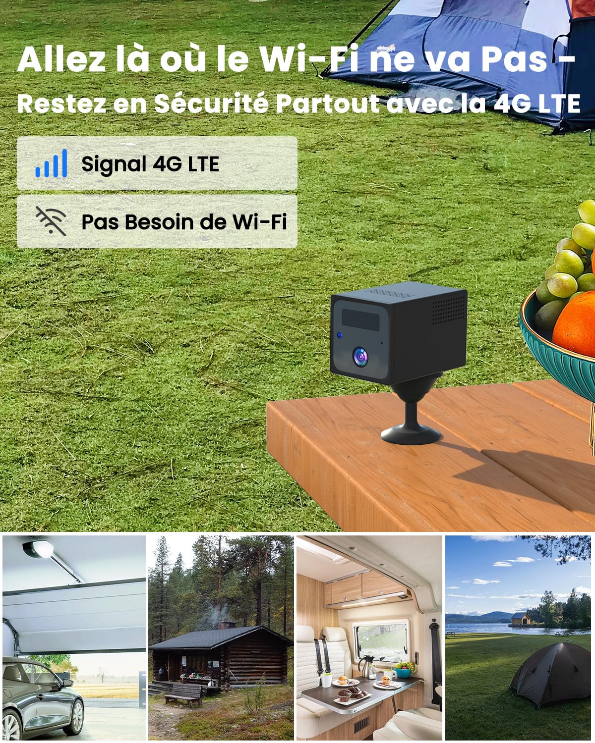 UCOCARE 4G LTE Camera de Surveillance sans Internet, Carte SIM, 2 Pieces