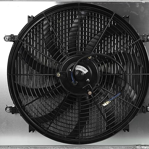 Miniatura 402 de Radiador de aluminio AA5052 de 3 filas compatible con Dodge Ram 2009-2021 1500 2500 3500 4000 V6 V8 Pickup AT/MT 3 filas,1 fila,Ventilador