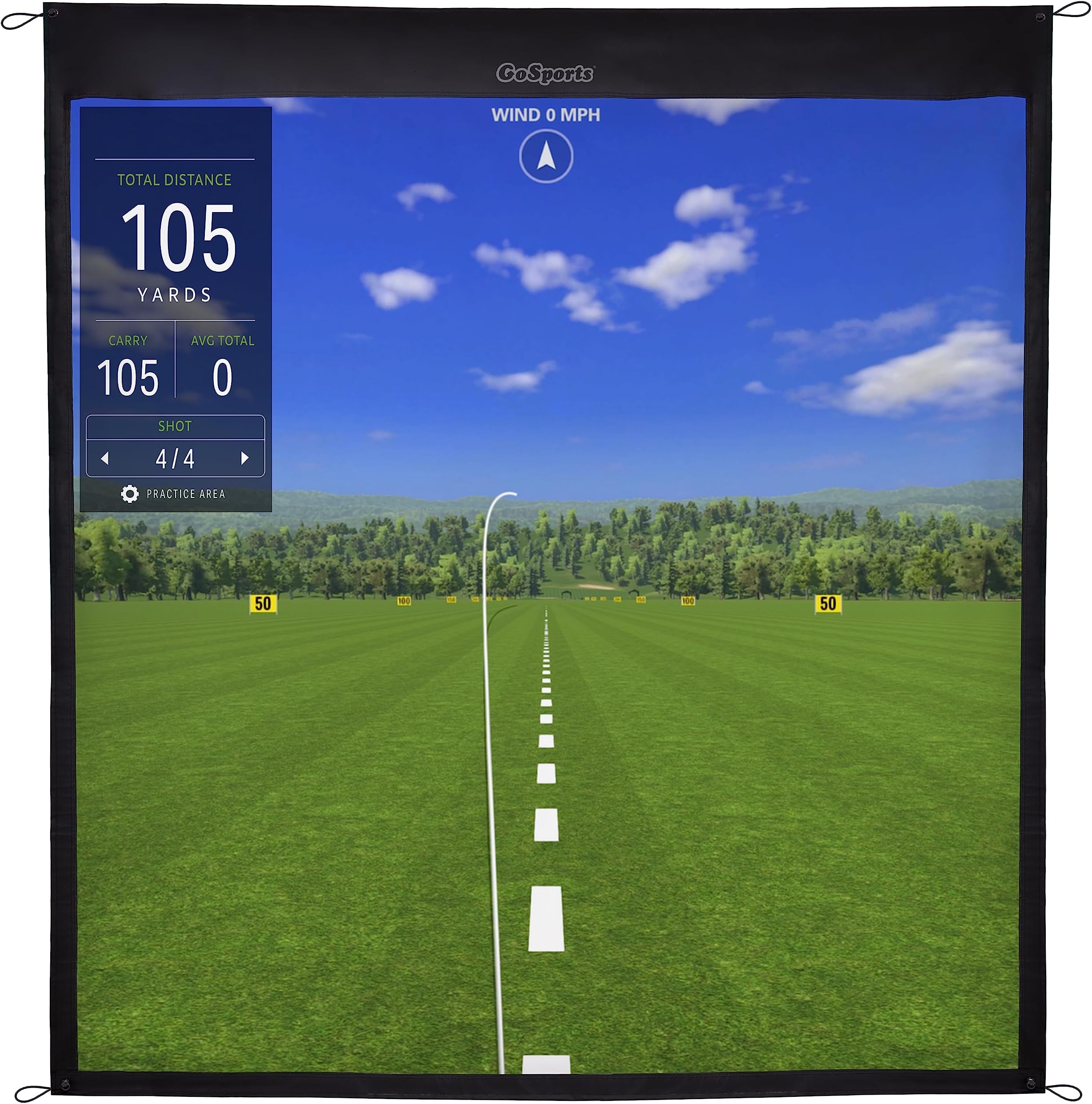 GoSports Golf Simulator Impact Screen - Choose 7 ft x 7 ft or 10 ft x 7 ft