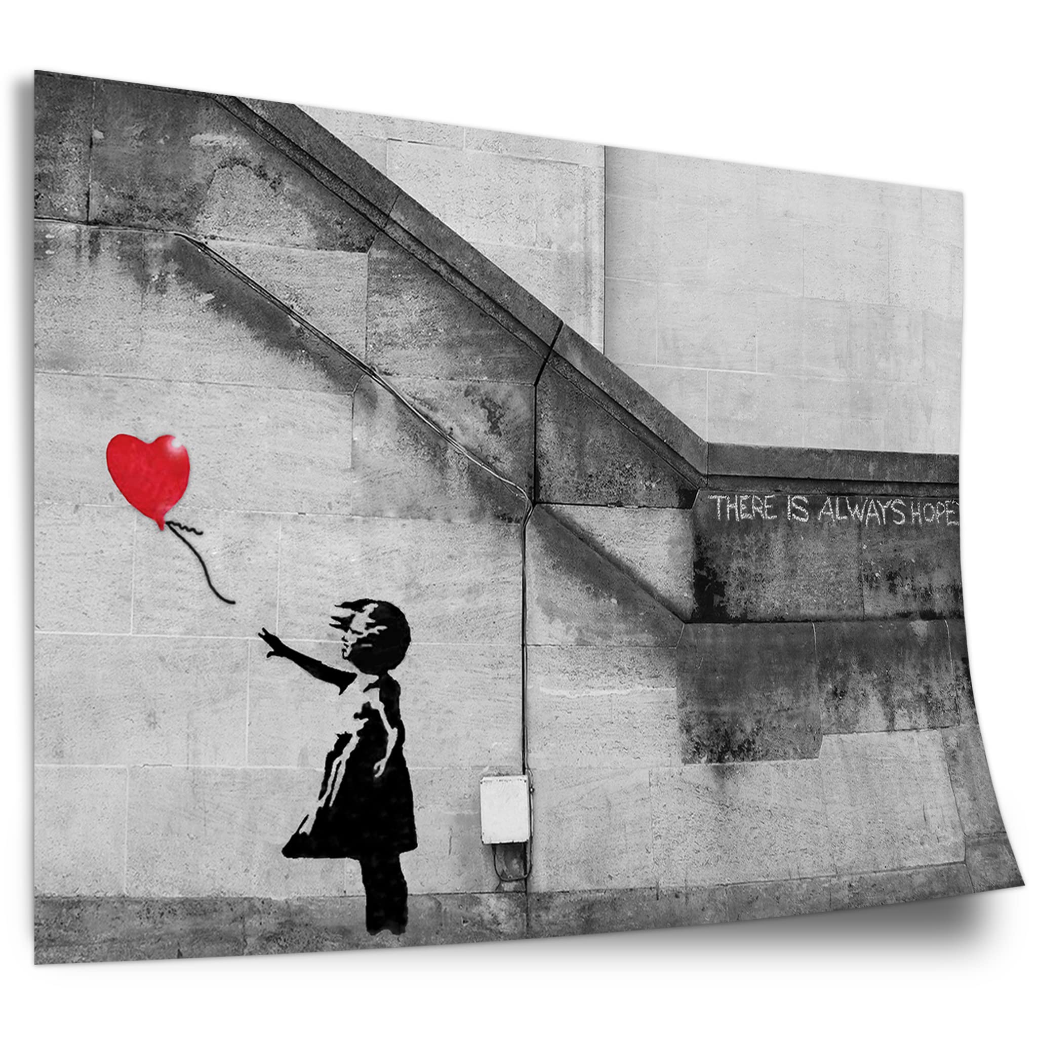 Banksy Cotton Poster: Balloon Girl Girl with Balloon Always Hopes Street Art, Unframed Art Print, Mural - A4, A3, A2, A1, A0, XXL