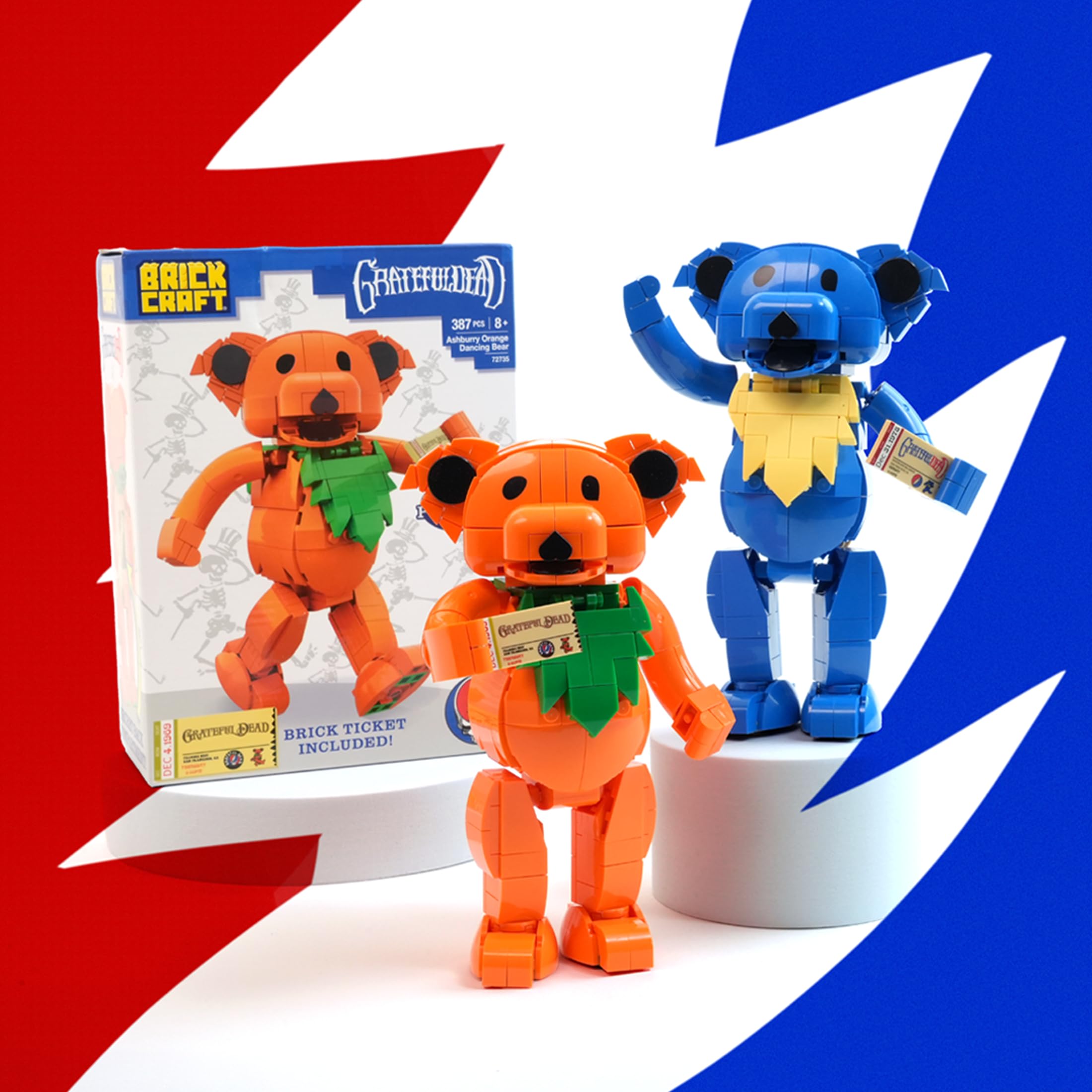 Brickcraft Grateful Dead Stealie Blue Dancing Bear Building Brick