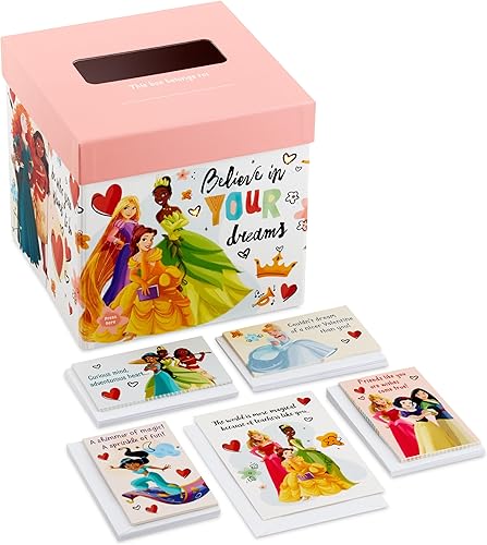 Hallmark Disney Princess - Tarjetas de San Valentín para niños, intercambio de aula escolar y buzón con luz y sonido