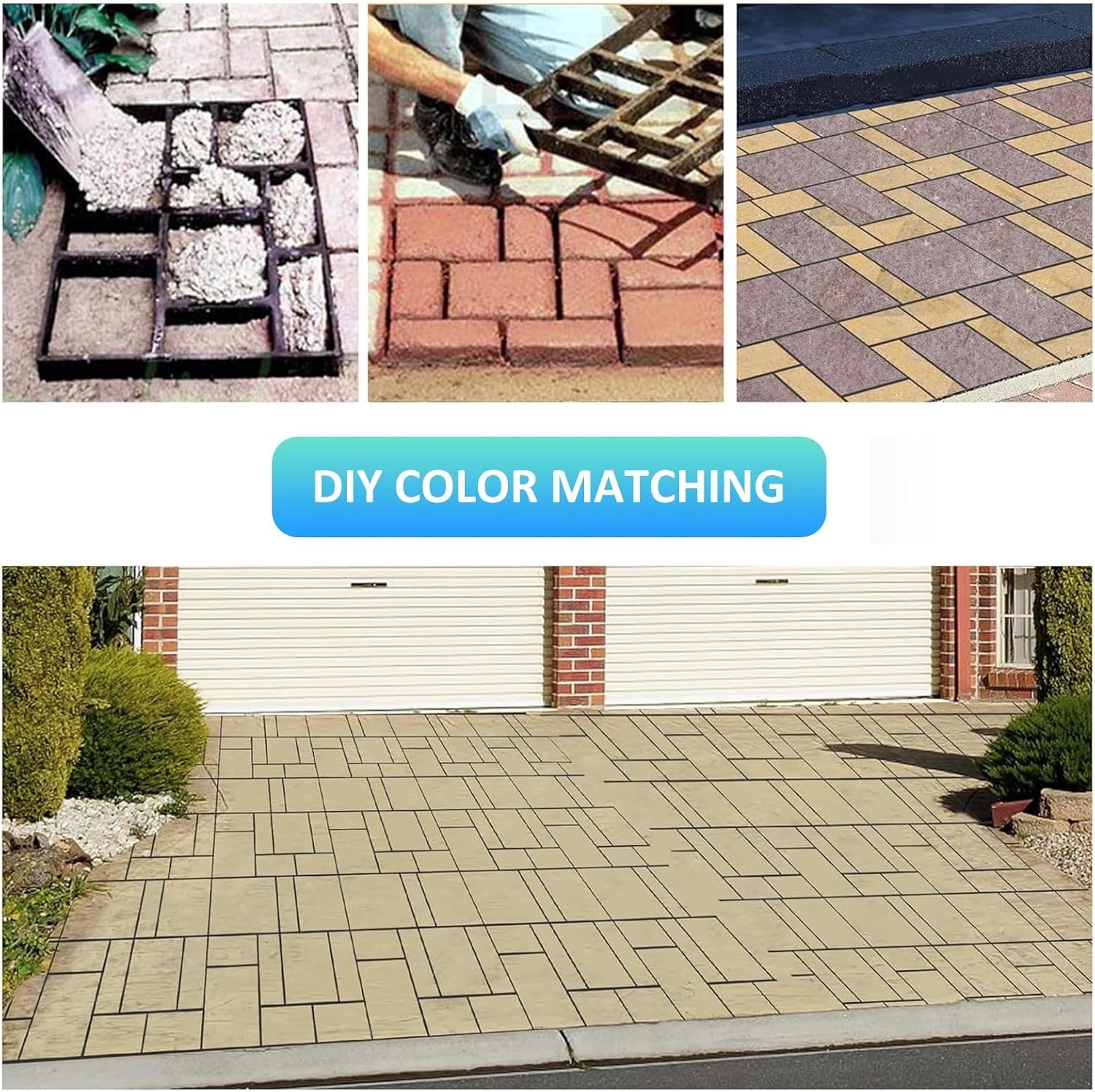 Concrete Molds, Outdoor-landscaping-stone-masonry-forms, Reusable Molding Stepping Road DIY Mold Decorative, Stamps and Mold, Two Modes of Use