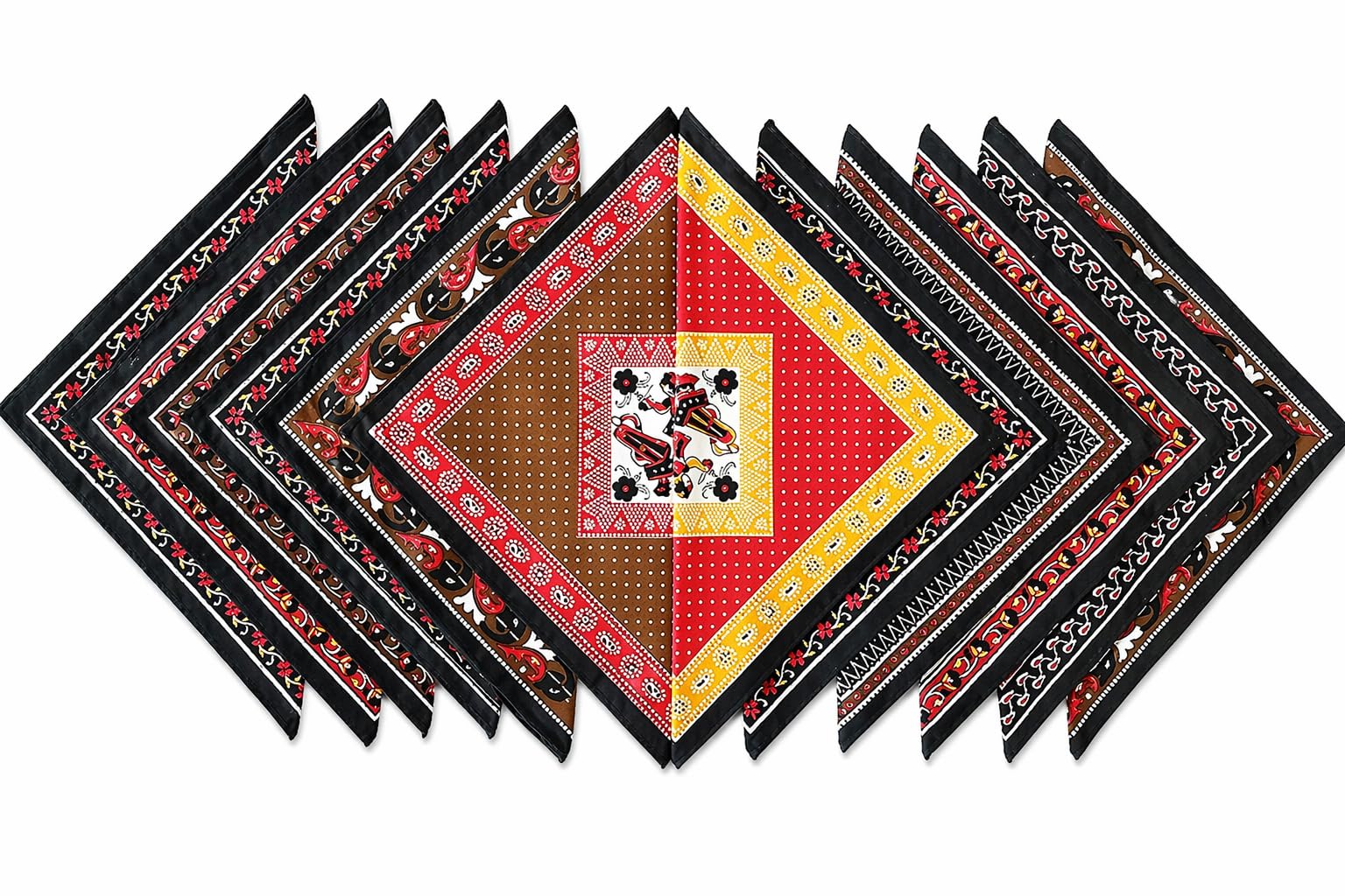 Cotton Printed Hanky/Handkerchief/Rumal for Women | Pure Cotton | Multi Color (Random Color) | 6 Psc | 34 * 34 CM |Heavy Material Ladies Hanky for all (6)-image-36