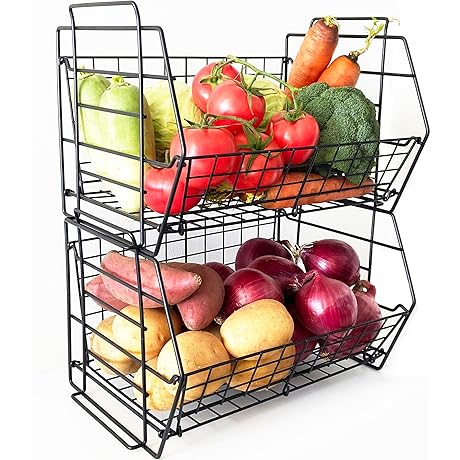 2-Tier Stackable Wire Pantry Organizers
