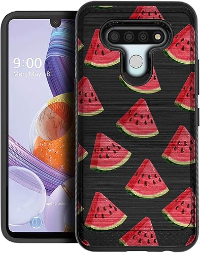 Miniatura 23 de CasesOnDeck Funda ajustable compatible con LG K51 / LG Reflect/LG Q51 [Armadura cepillada] Funda negra de doble capa con diseño (Horse Tribal)