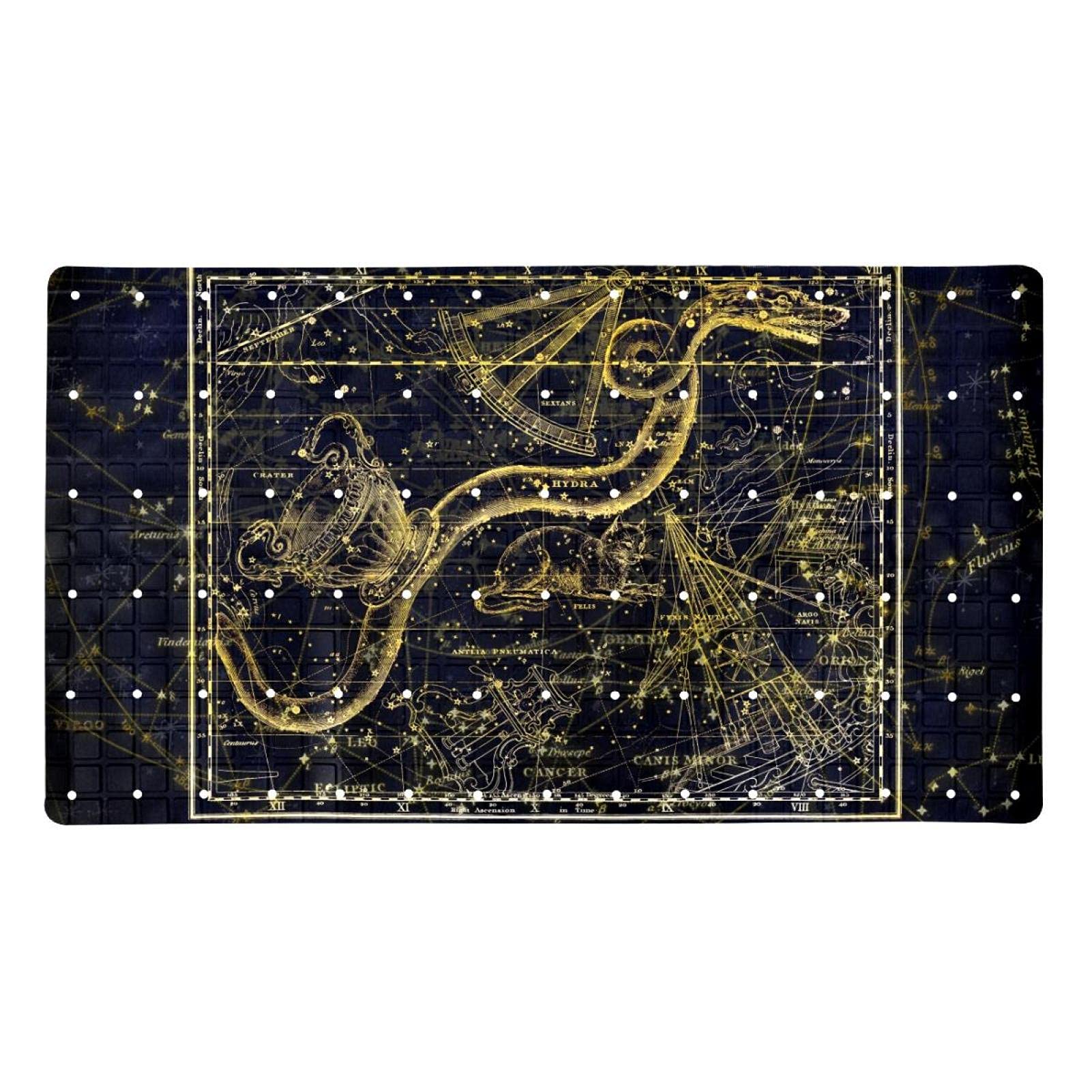Rutschfeste Badematten mit Sternzeichen-Motiv, für Badezimmer, rechteckige Badewannenmatte, maschinenwaschbar, 40 x 70 cm
