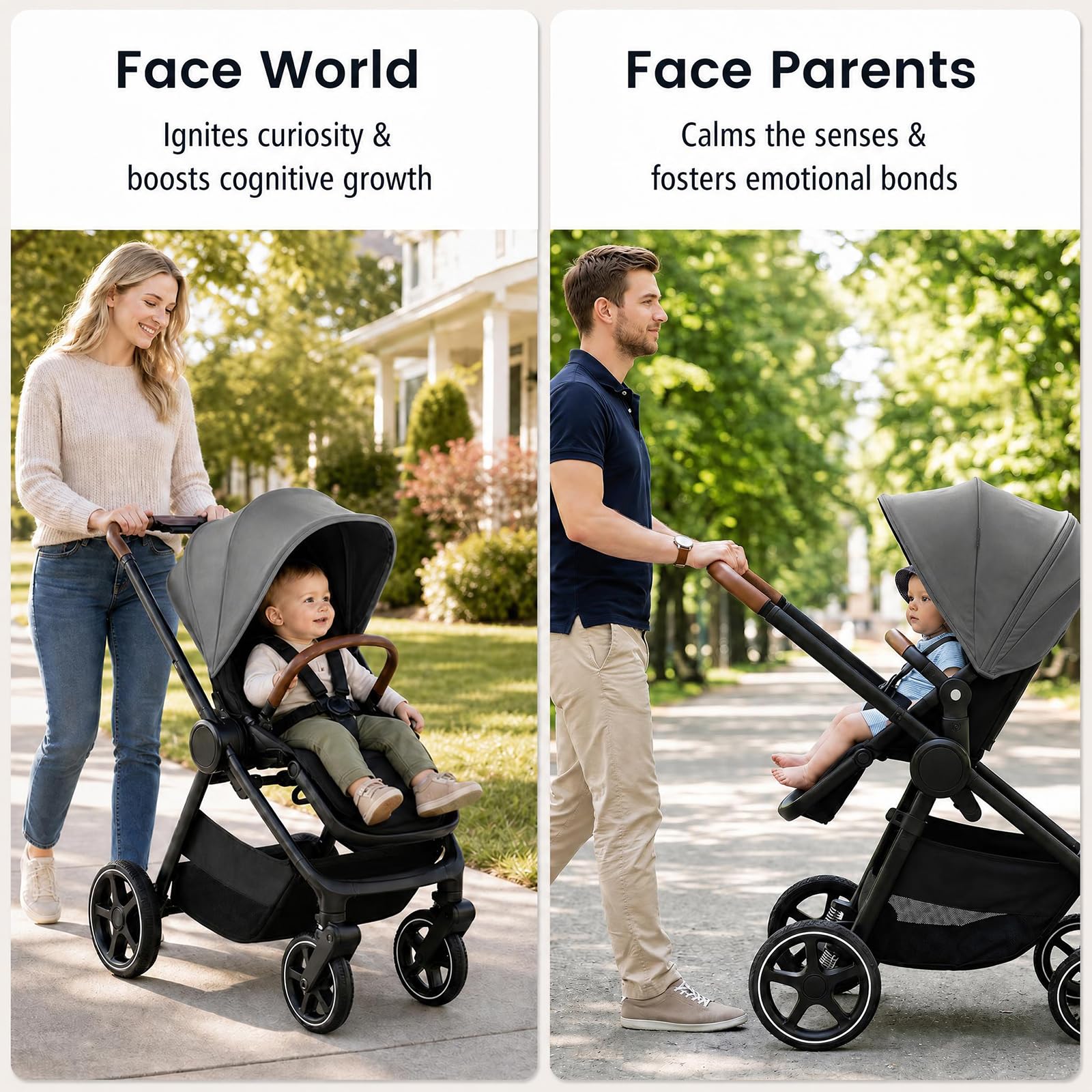 LIFEZEAL Passeggino pieghevole per bambini 6-36 mesi, 87,5 x 57 x 104 cm