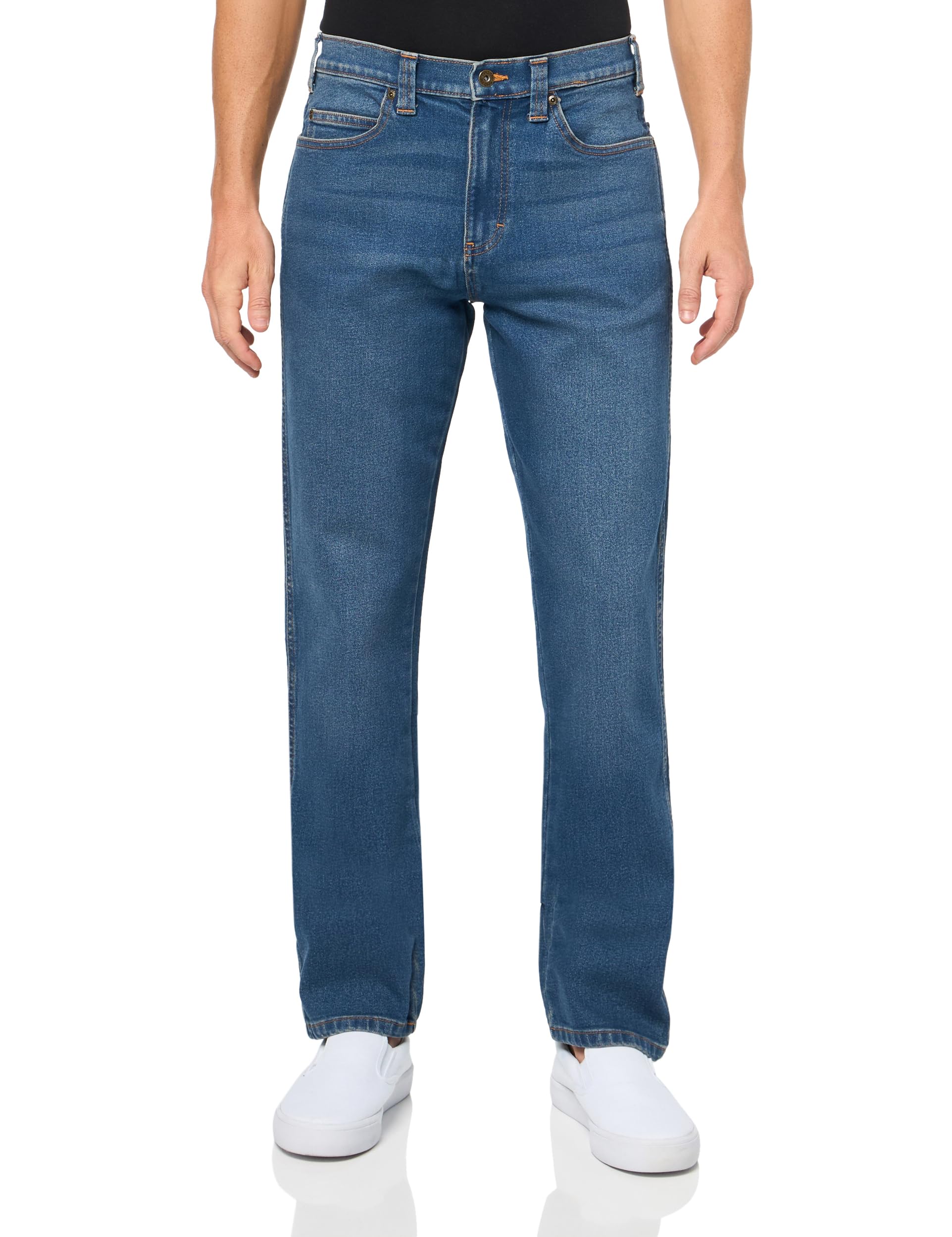 Dickies Mens 5-Pocket Athletic Taper Denim Jean, Mid Wash, 44W x 32L