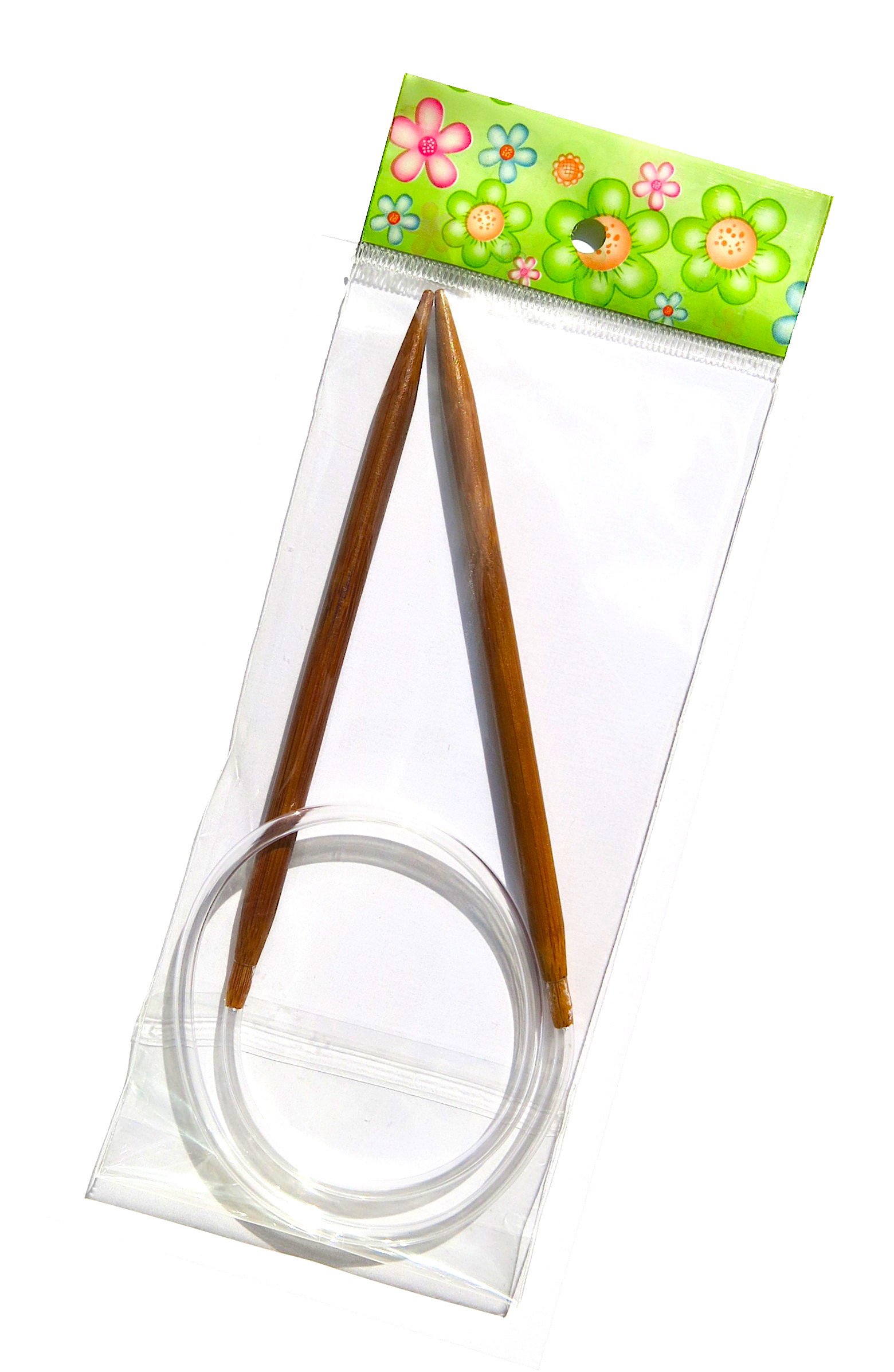 Adf Tm Carbonized One Pair 24'' (60Cm) X 6.5Mm Bamboo Circular Knitting Needles