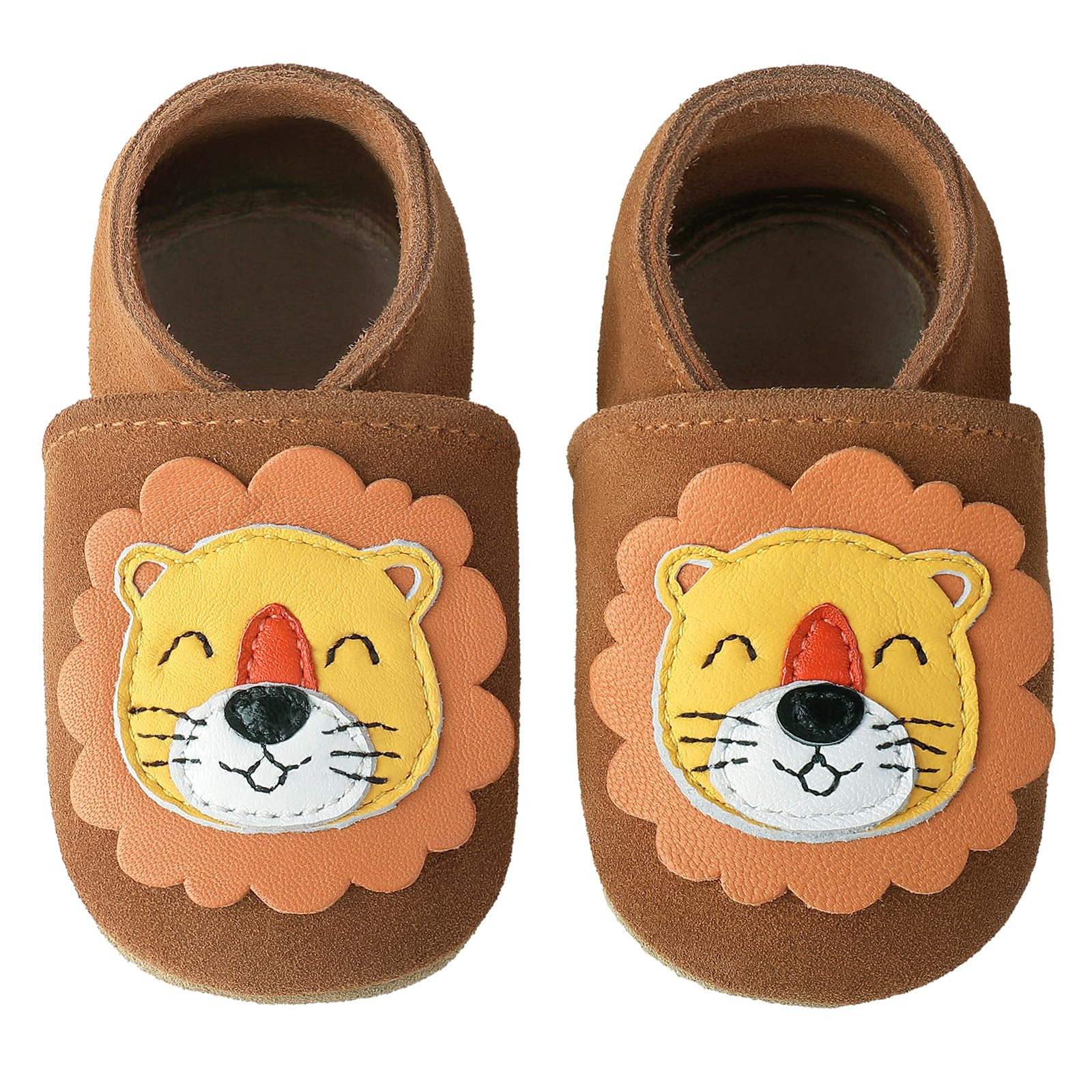 Chaussures pour bébé - Antidérapantes - En cuir souple - Respirantes - Avec élastique - Pour la maison, la crèche
