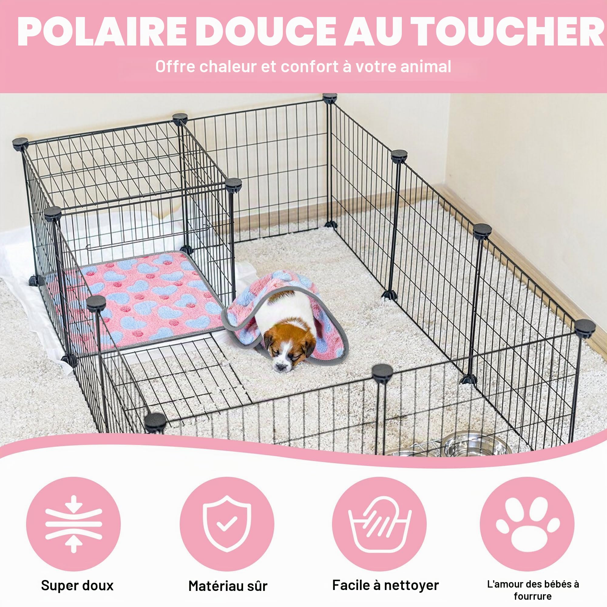 Lot de 6 couvertures pour cochons d'Inde réutilisables - En polaire - Pour petits animaux - Absorbant - Lavables - Pour hamsters, furets, hérissons et