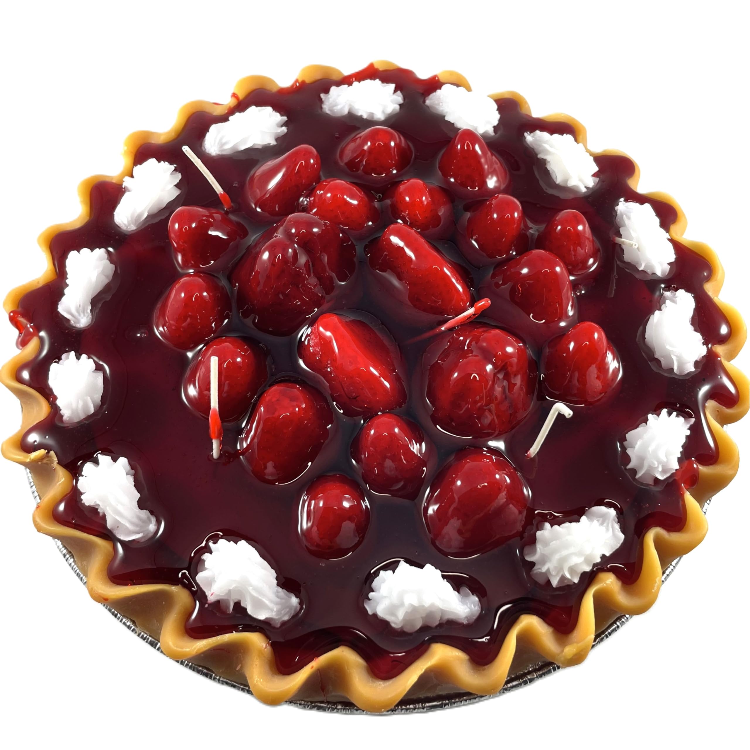 Strawberry Scented Dessert Pie Candle, 9 Inch Candle, Soy Candle, Novelty and Gifts for Women, Gifts for Grandma, Housewarming Gift