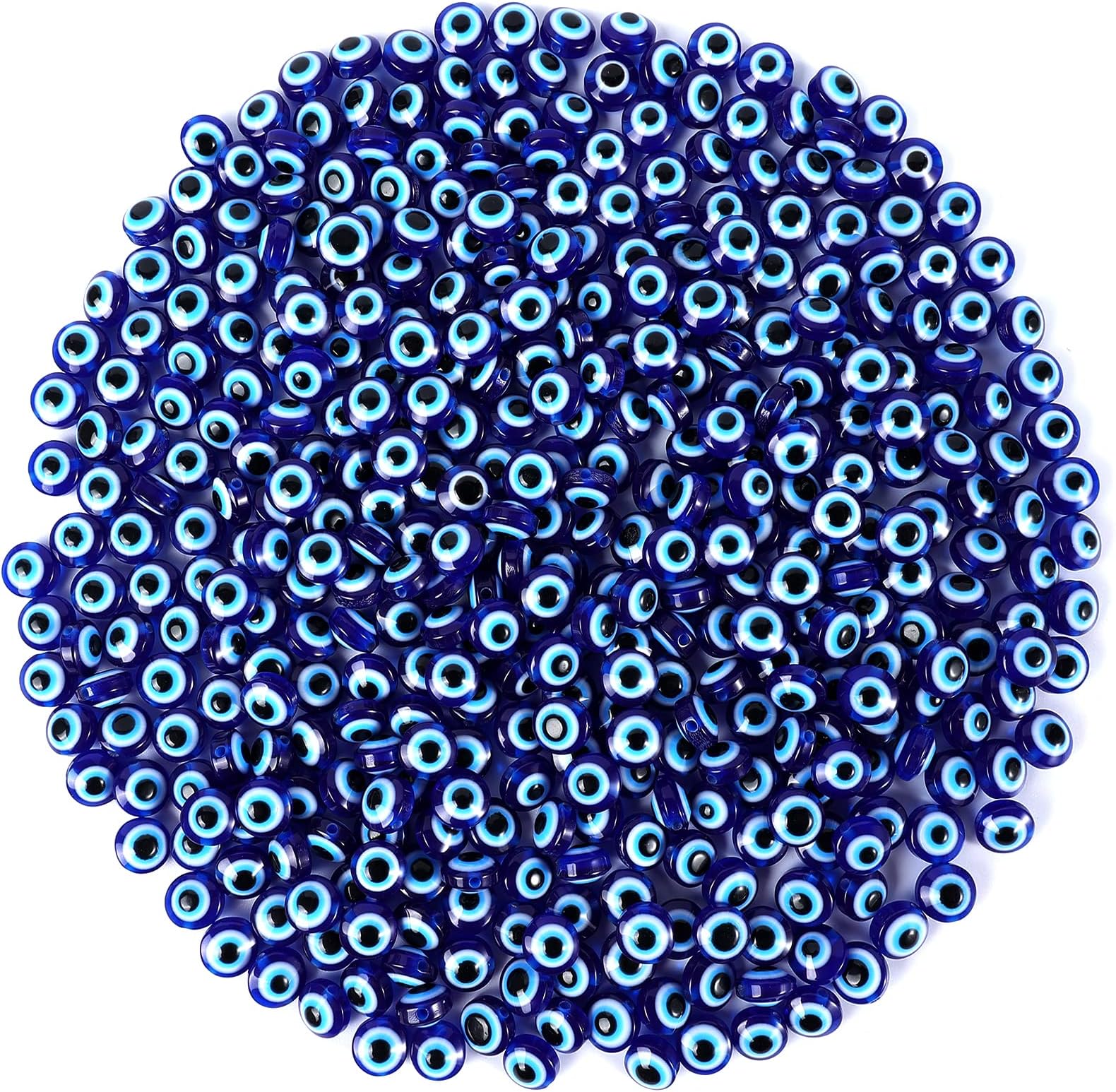400Pcs Blue Evil Eye Beads for Jewelry Making 8mm Evil Eye Charms for Bracelet Making Handmade Resin Turkish Evil Eye Spacer Beads Charms Round Bead for Bracelets Necklace Earrings DIY Crafts