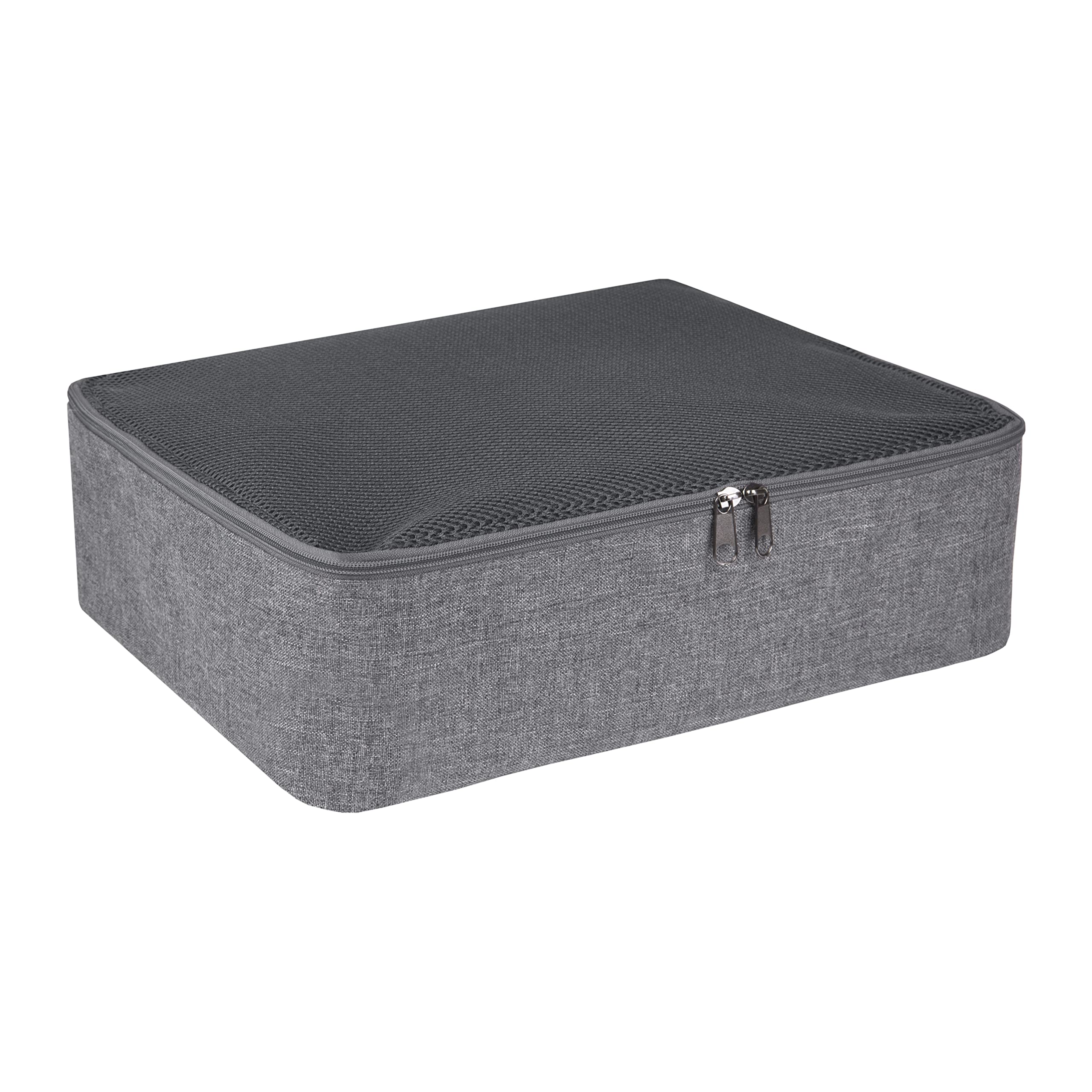 Bigso Box of Sweden Packing Cube for Travel - Breathable Suitcase Organiser for Clothes, Shoes and More - Large Size Luggage Organiser - Grey