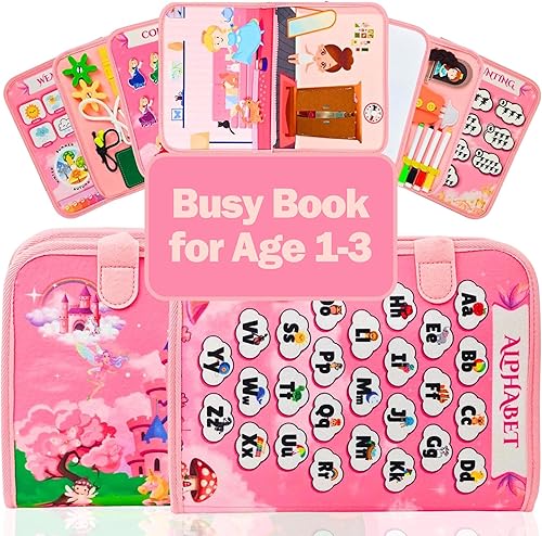 Ocean Busy Book for Toddlers 1-3 | Montessori Activity Book with Various Activities For Girls & Boys | Educational Learning Sensory Board For Toddlers 1-3 | Portable busy board Travel Toy for Car