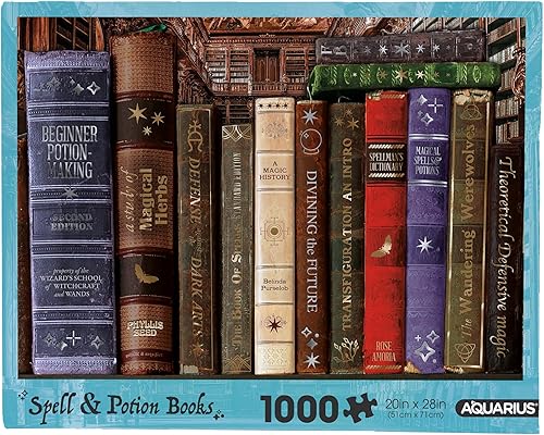 AQUARIUS Rompecabezas de libros de hechizos y pociones (rompecabezas de 1000 piezas), sin deslumbramiento, ajuste de precisión, 22 x 28 pulgadas