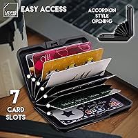 Vista 3 de Lewis N Clark Cartera de aluminio RFID Negro Mini cartera de aluminio RFID soporte para tarjetas de crédito funda para tarjetas de visita funda