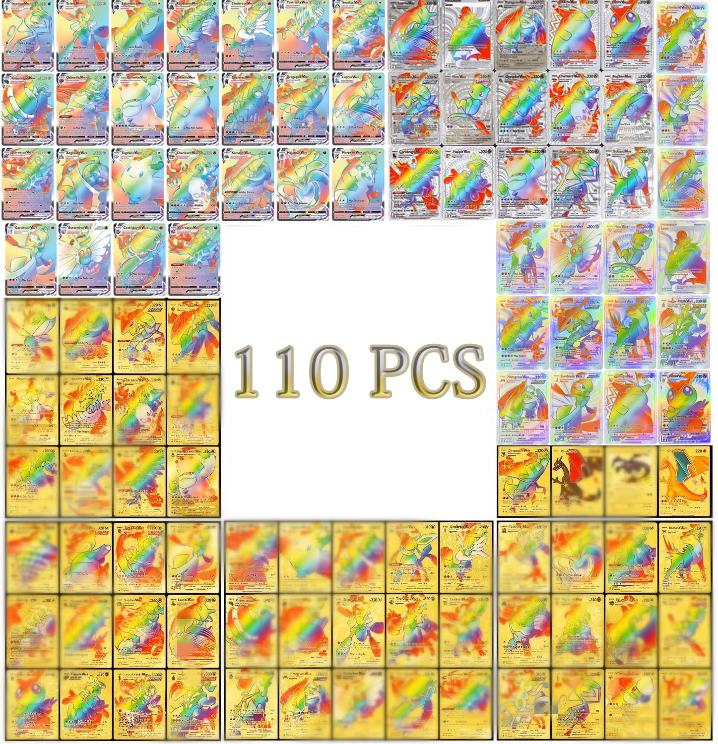 Buy 110 PCS TCG Deck Box Including Gold Silver Foil Golden Metal Card