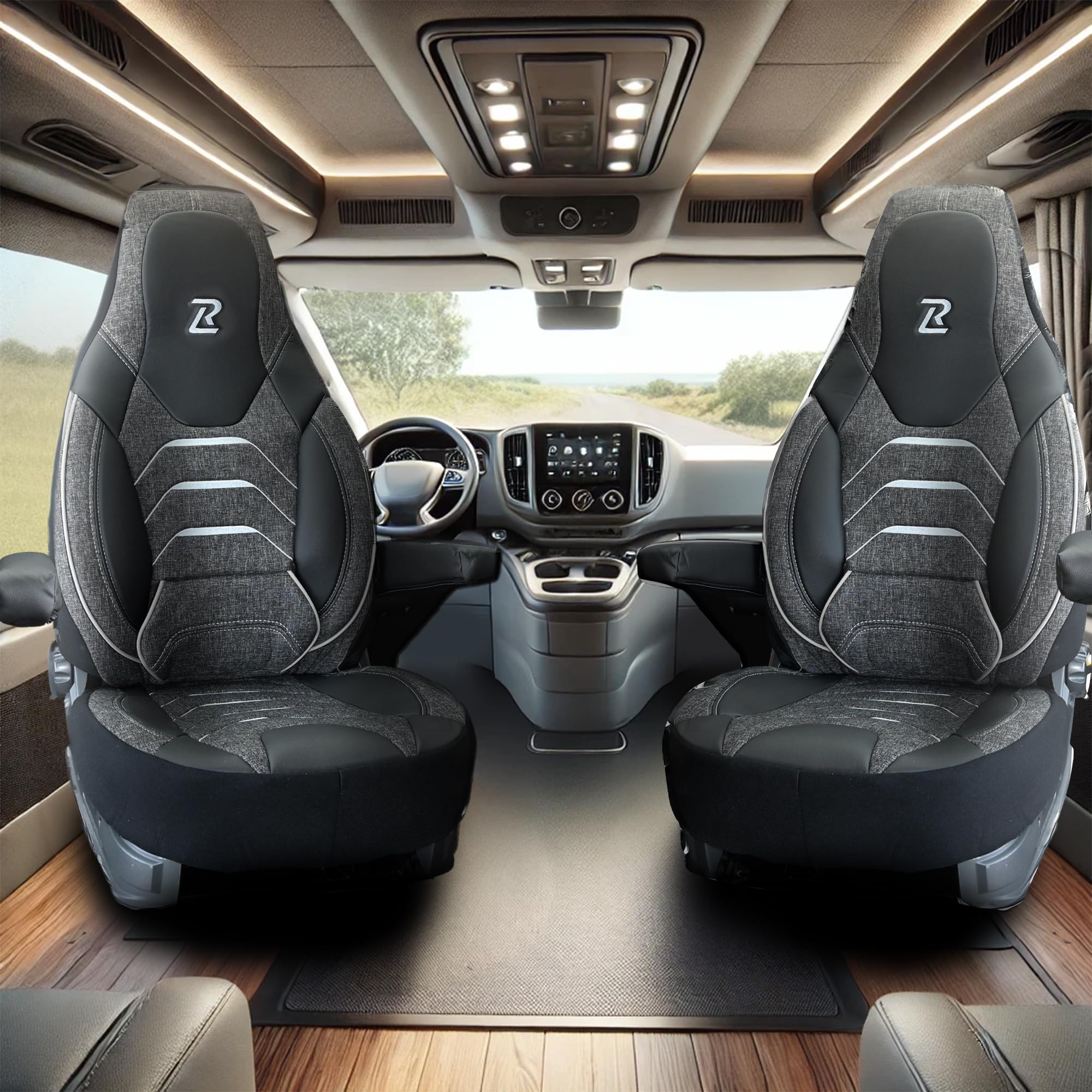 LUCARO Housses de siège pour Camping-Car pour Fiat Ducato, Peugeot Boxer