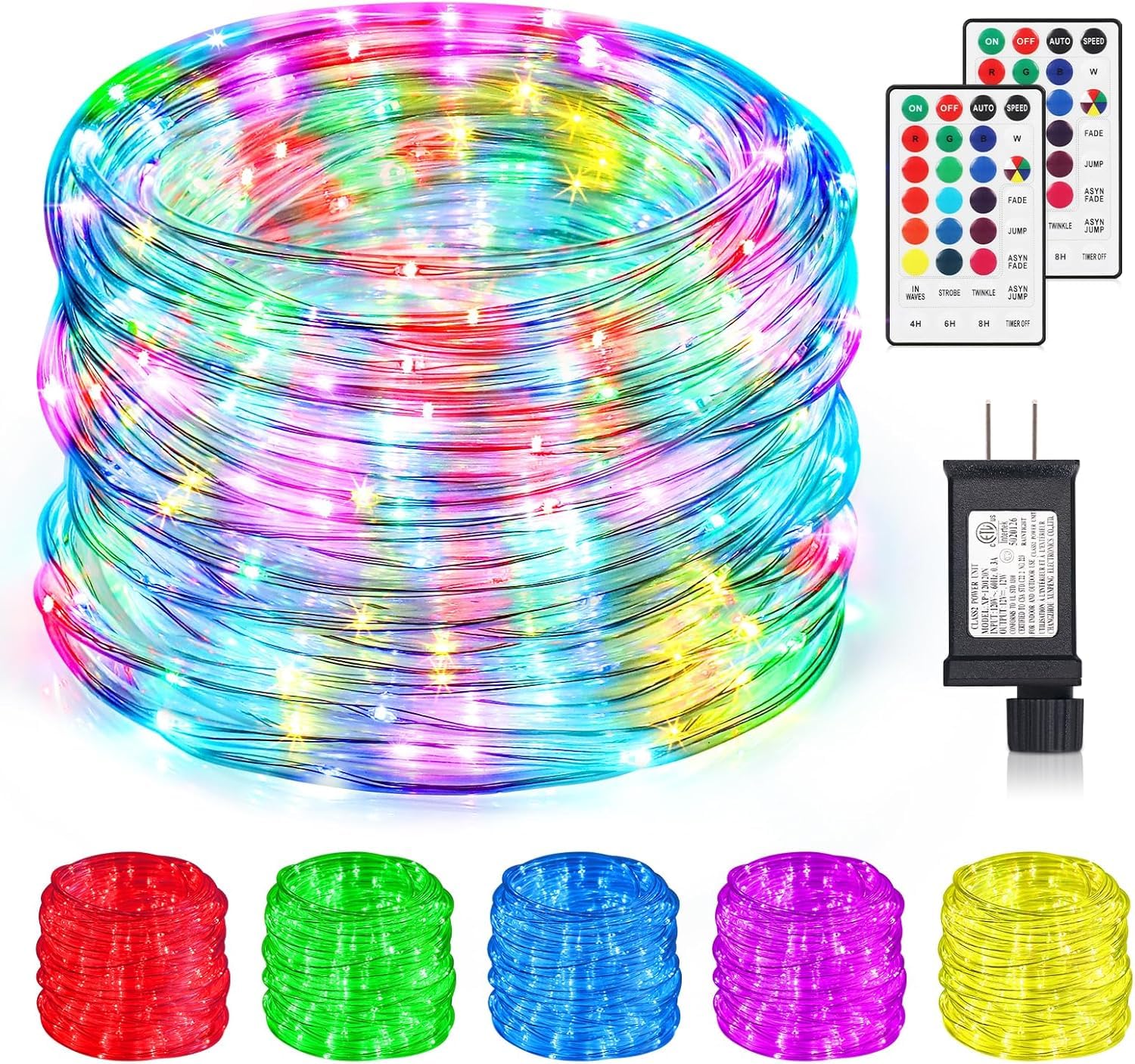 Photo 1 of SURLED 99FT Rope Lights Outdoor, 300 LED String Lights 16 Color Changing with Plug & Remote, IP68 Waterproof Twinkle Christmas Lights for Indoor Bedroom Patio Garden Party Holiday Decorations