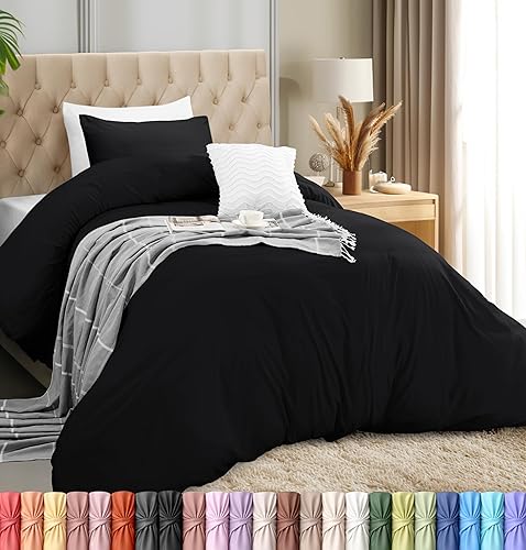 Utopia Bedding Juego de funda de edredón con fundas de almohada, funda de edredón de 2 piezas con cierre de cremallera, 1 funda de edredón con 1