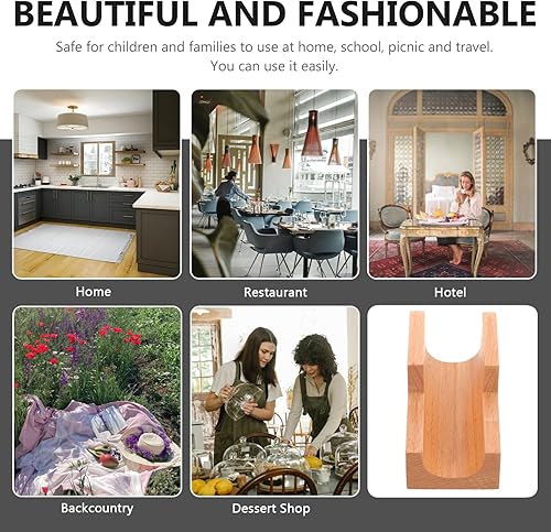 Miniatura 8 de Balacoo Soporte para tacos de sushi de madera, estante de exhibición de sushi en forma de U, placa de sushi, soporte de rollo de mano de sushi,