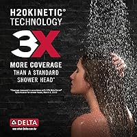 Vista 4 de Delta Faucet ProClean Lumicoat - Ducha de mano de montaje en pared de níquel cepillado, ducha de mano con rociador de alta presión, sistema de ducha