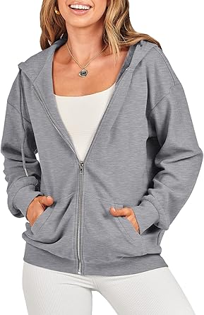 ANRABESS Womens Oversized Zip Up Hoodies Long Sleeve Fall Casual Sweatshirts Jacket Trendy Y2k Hoodie with Pocket