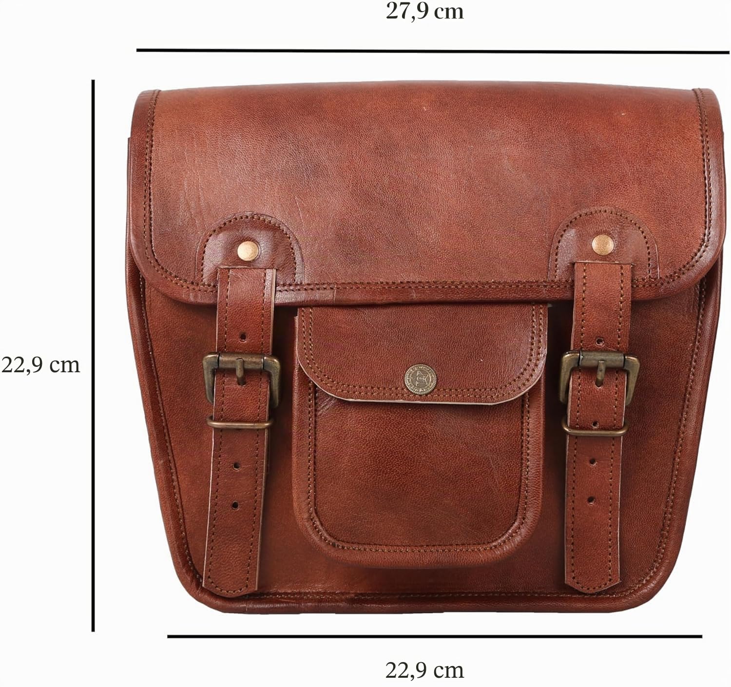 american blue Ensemble de 2 sacoches pour moto en cuir véritable, sacoche de selle, sacoche de vélo, sacoches de fourche vintage, pour amoureux du vélo (ensemble marron)