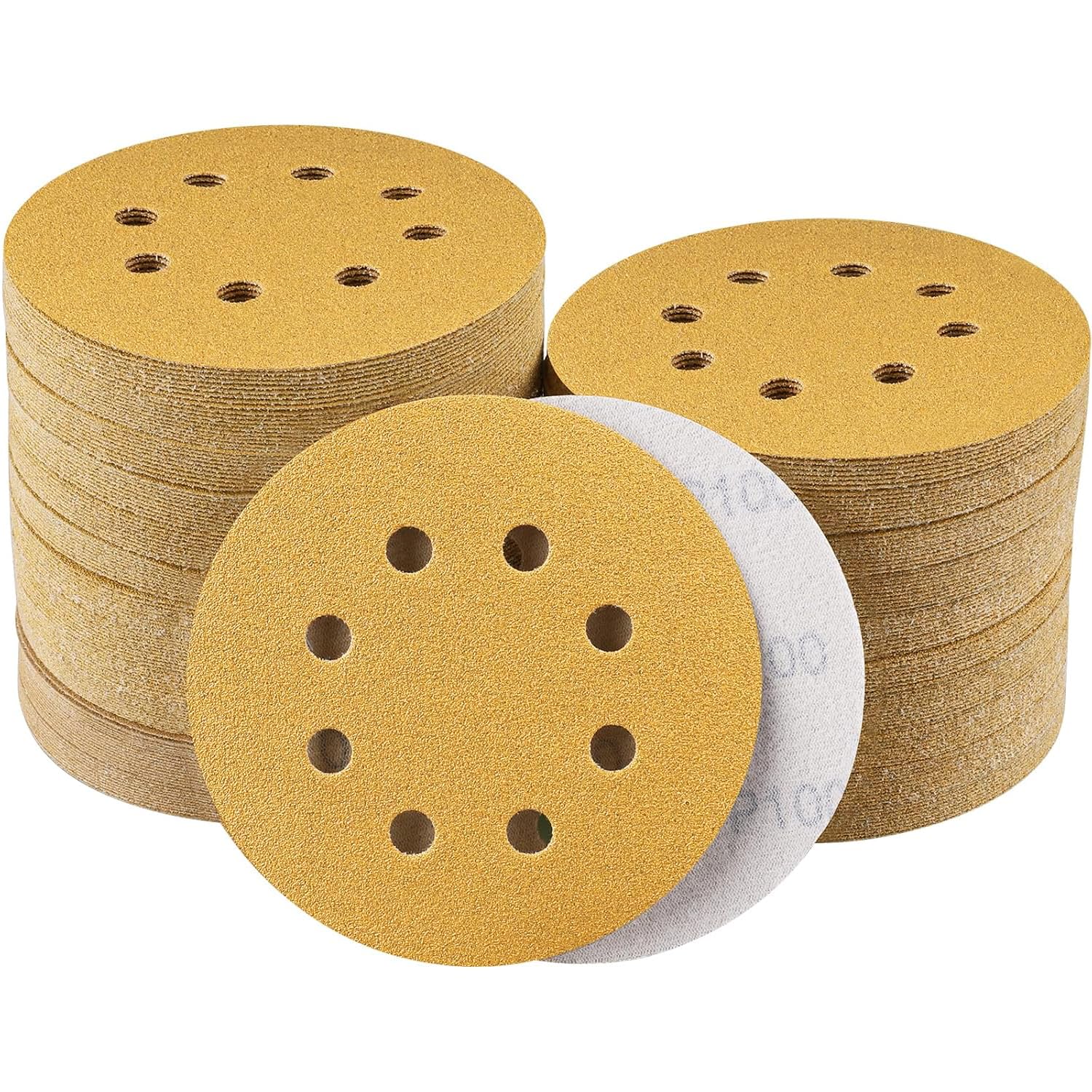 Sruhrak 100 Stk Exzenterschleifer 125mm Schleifpapier Körnung 100 Rund Schleifscheiben für Metall und Holz