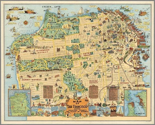 Amazon Com 1928 Historic Vintage San Francisco Map Places Of Interest Cartoon Map Gallery Wall Art Housewarming Birthday Wedding Anniversary Harrison Goodwin Handmade Products Amazon Com 1928 Historic Vintage San Francisco Map Places Of Interest Cartoon Map Gallery Wall Art Housewarming Birthday Wedding Anniversary Harrison Goodwin Handmade Products