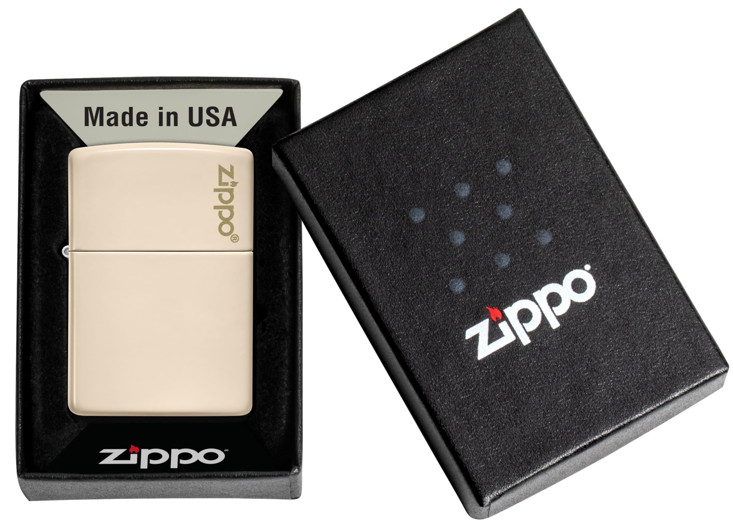 Zippo Sturmfeuerzeug - Flat Sand - Nachfüllbar - Wiederverwendbar - Windfestes Design - Geschenkbox - Made in USA