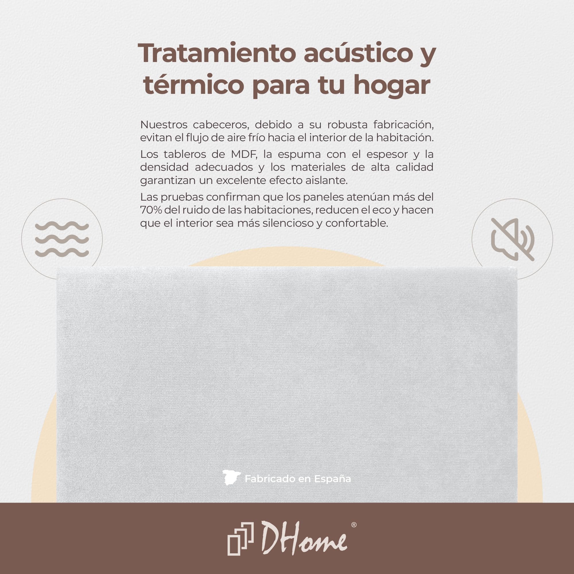 DHOME Testiera Imbottita Liscia in Tessuto Aqualine Altezza 70CM Spessore 4cm e 8cm per Parete Acustica Testiere Fonoassorbenti Letto Camera da Letto (Tessuto Bianco, 160cm, Spessore 4cm)