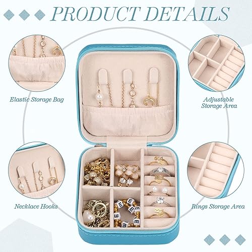 Miniatura 9 de 12 piezas mini estuche de joyería de viaje para dama de honor cajas de regalo pequeñas de joyería de cuero sintético caja organizadora de aretes de