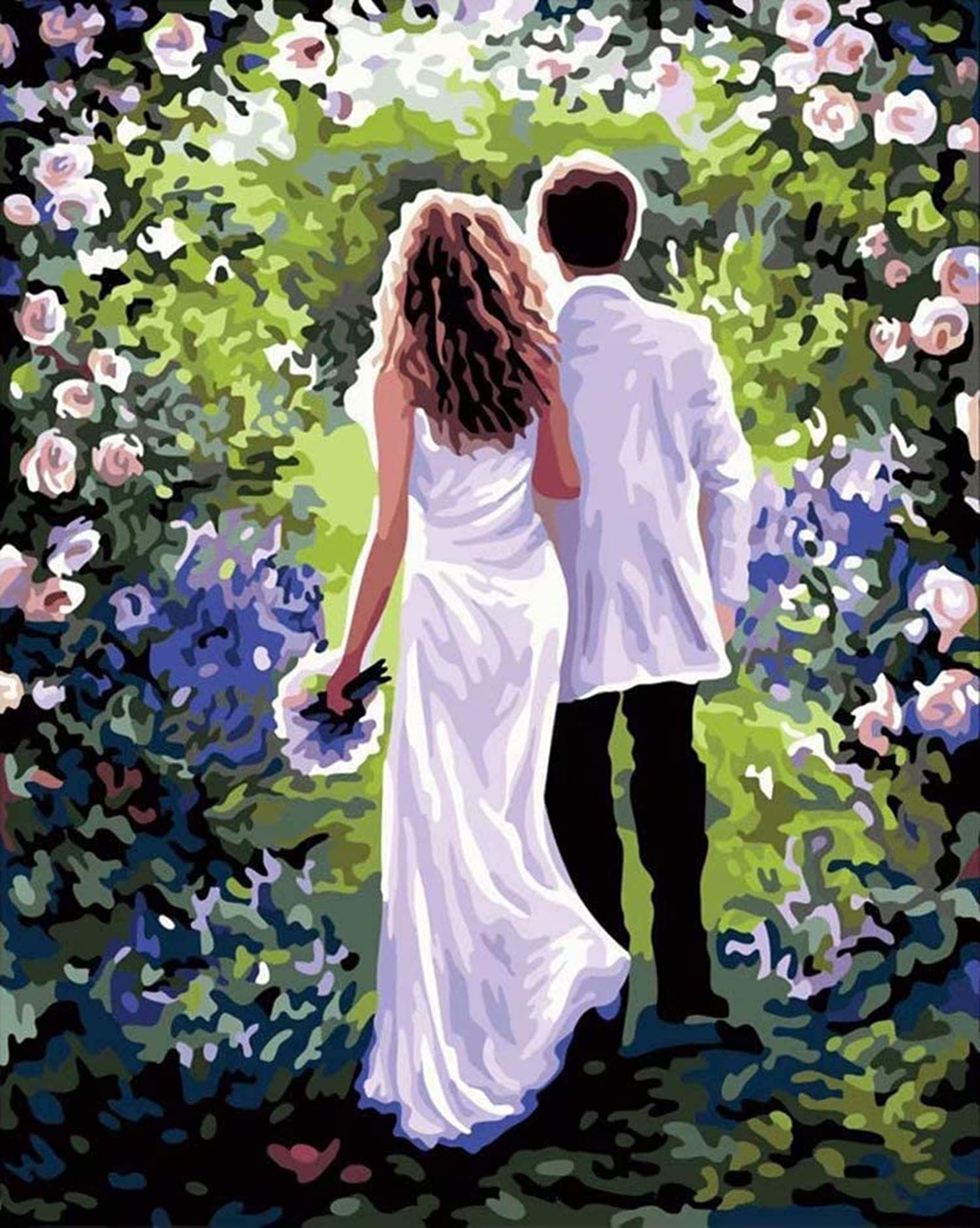 KASTWAVE Diy Oil Painting Paint by Numbers Kit, Craft DIY Paint On Canvas Scenery Without Frame craft ease, Canvas Art Home Decoration for Adult Kids Beginner, 40x50 cm (Without Framed, Lifetime Love)