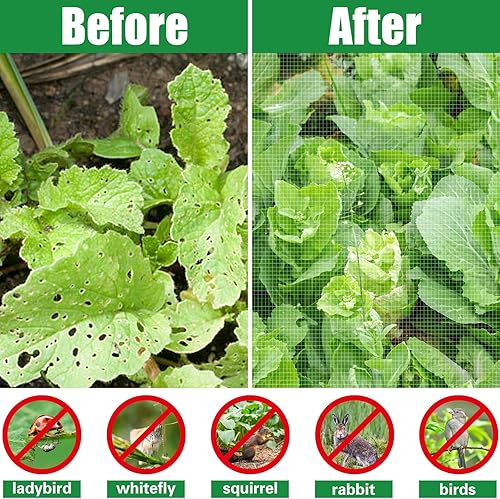 Miniatura 2 de SnugNiture Paquete de 3 redes de jardín de 8 x 25 pies, cubiertas de malla ultra fina para plantas, barrera de red de pájaros blancos, cubierta de