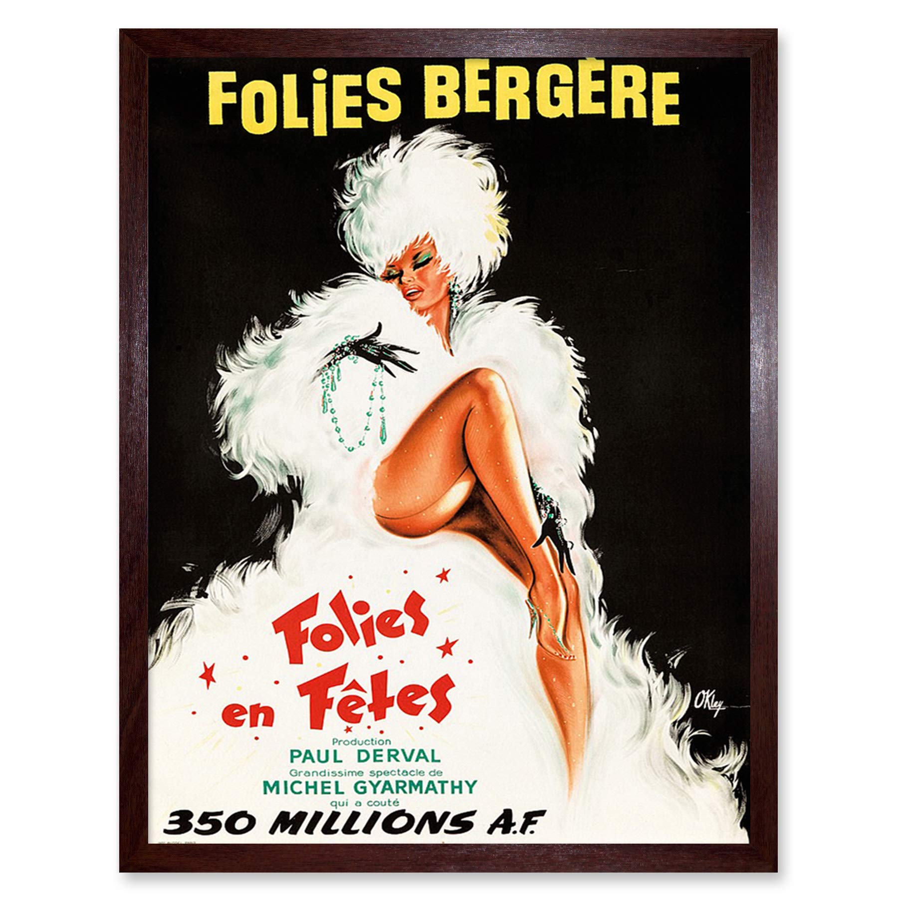 Wee Blue Coo Folies Bergere Theatre Cabaret Art Print Framed Poster Wall Decor 12x16 inch