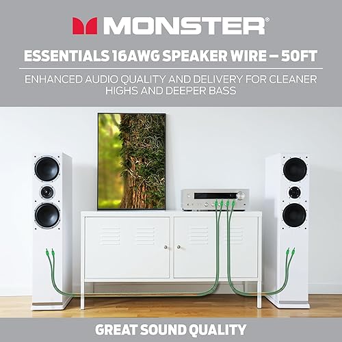Miniatura 3 de Monster Essentials Cable de altavoz de alto rendimiento calibre 14 de aluminio revestido de cobre (CCA) Cable de altavoz de 500 pies - Cable de