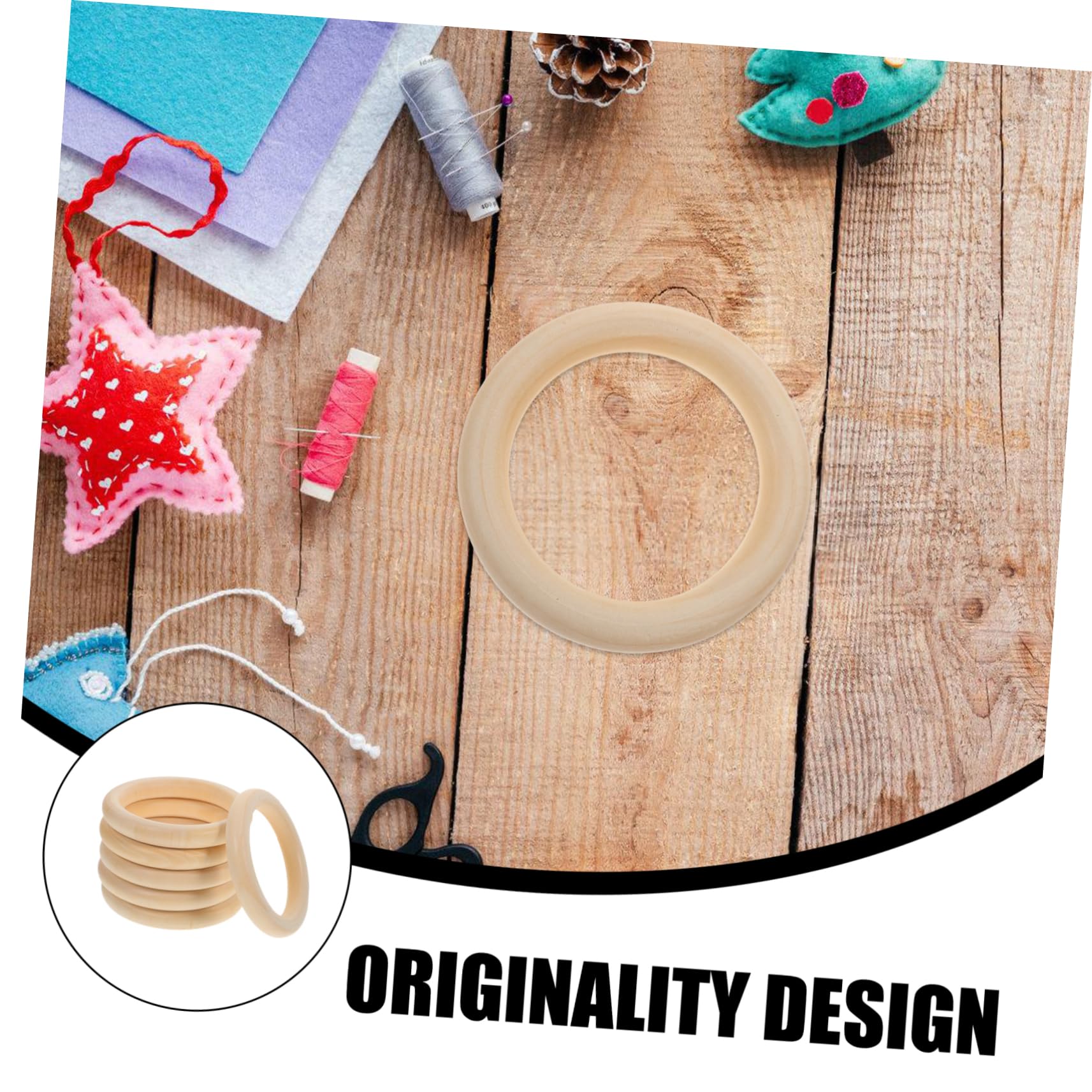 Amazon | Angoily 6個木製リング あき円盤 ダイイー用木材パーツ 工芸