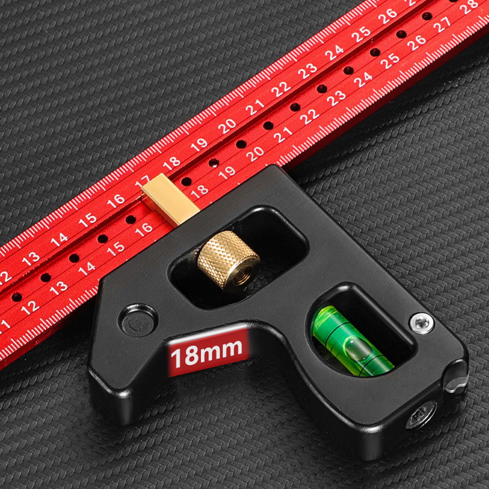 Essential - Set di attrezzi per la lavorazione del legno, con quadratura regolabile da 300/400 mm, con scala metrica a doppio lato e livelli, goniometro regolabile a bolle