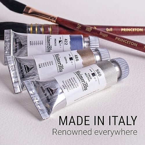 Miniatura 3 de Maimeri Blu - Pintura de acuarela profesional PG17 de un solo pigmento (0.4 fl oz), color verde savia PG17, tubo de pintura de acuarela transparente