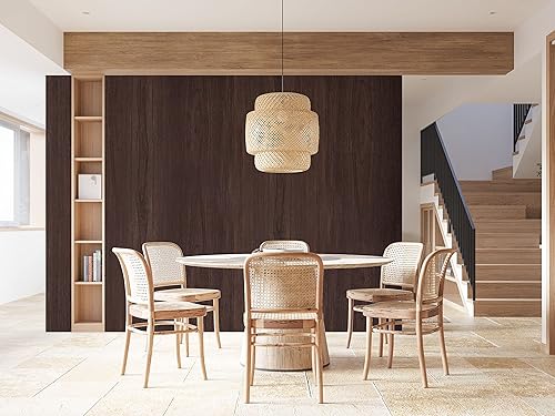 Vista 39 de Papel tapiz de grano de madera negra (3.9 x 393.7 pulgadas, 3.9 in x 32.8 ft, textura de madera en bruto), autoadhesivo, extraíble, impermeable