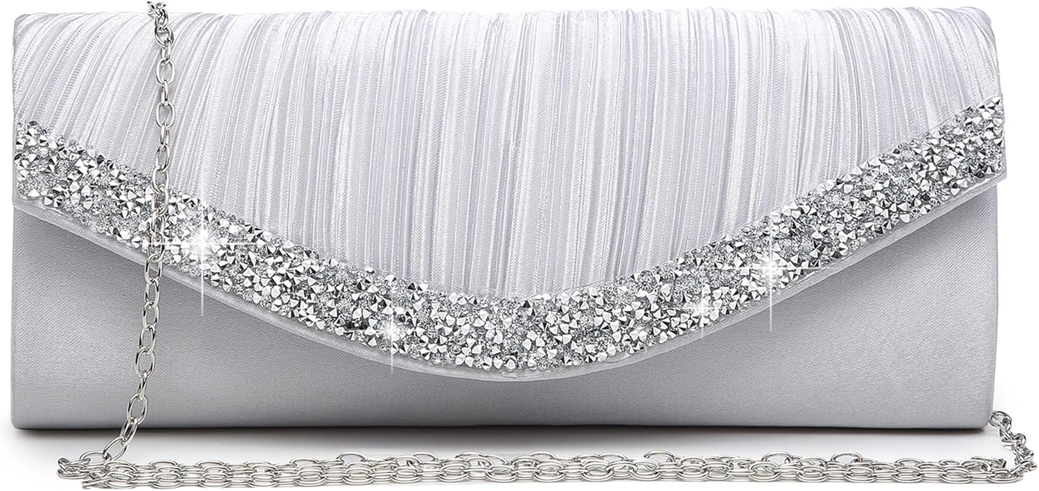Dasein Clutch Purses for Women Evening Bags Formal Clutches with Rhinestones for Wedding Party Prom Dressy Purse